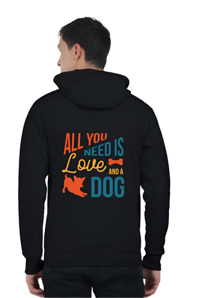 Unisex Heavyweight Zip Hoodie - All you need is Love and a Dog DTF Print