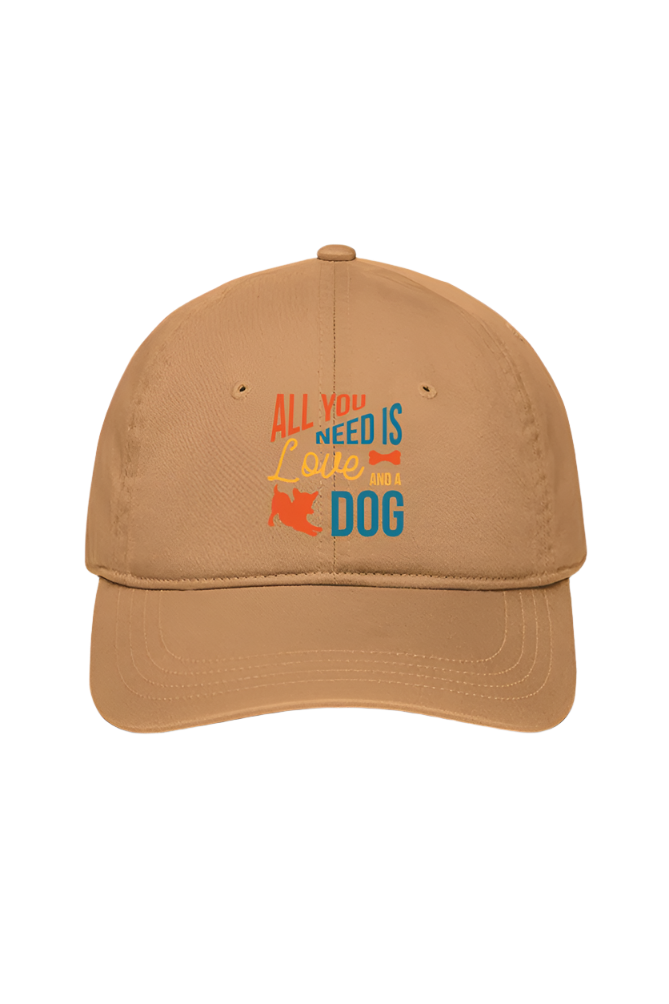 Unisex Baseball Cap - All you need is love and a dog Quote DTF Print