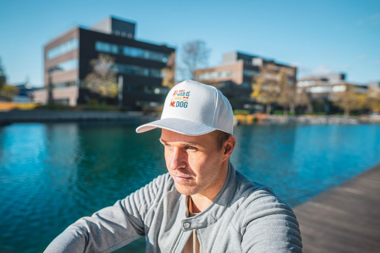 Unisex Baseball Cap - All you need is love and a dog Quote DTF Print