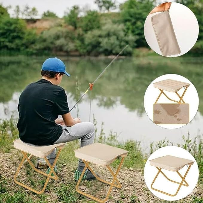 Foldable Zipper Stool – Lightweight Foldable Stool with Zipper Bag – Portable Camping & Picnic Seat for Beach, Hiking, Backpacking –1 Pc
