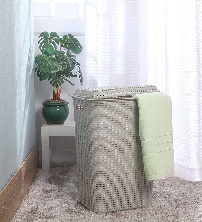 Cello Eliza Plastic Laundry Basket, L.Grey