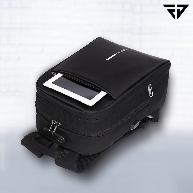 FUR JADEN Anti Theft Number Lock Backpack Bag with 15.6 Inch Laptop Compartment, USB Charging Port & Organizer Pocket for Men Women Boys Girls