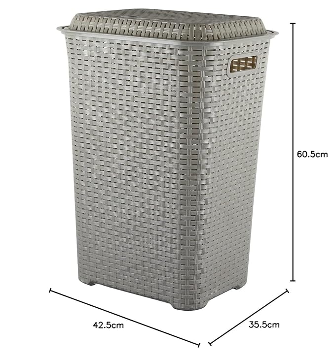 Cello Eliza Plastic Laundry Basket, L.Grey