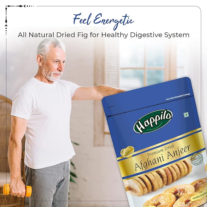 Happilo Premium Dried Afghani Anjeer 200 g Pack | Dried Figs Ajnir | Rich source of Fibre Calcium & Iron | Low in calories and Fat Free | Non-GMO Dried Figs