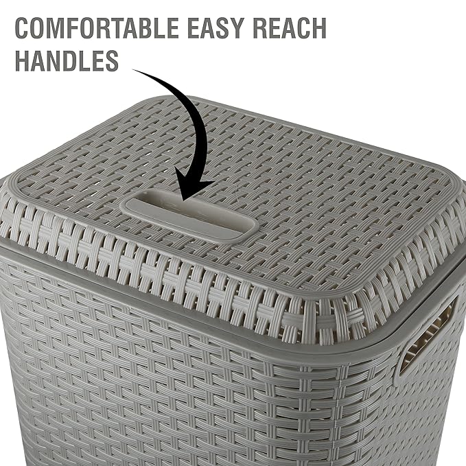 Cello Eliza Plastic Laundry Basket, L.Grey