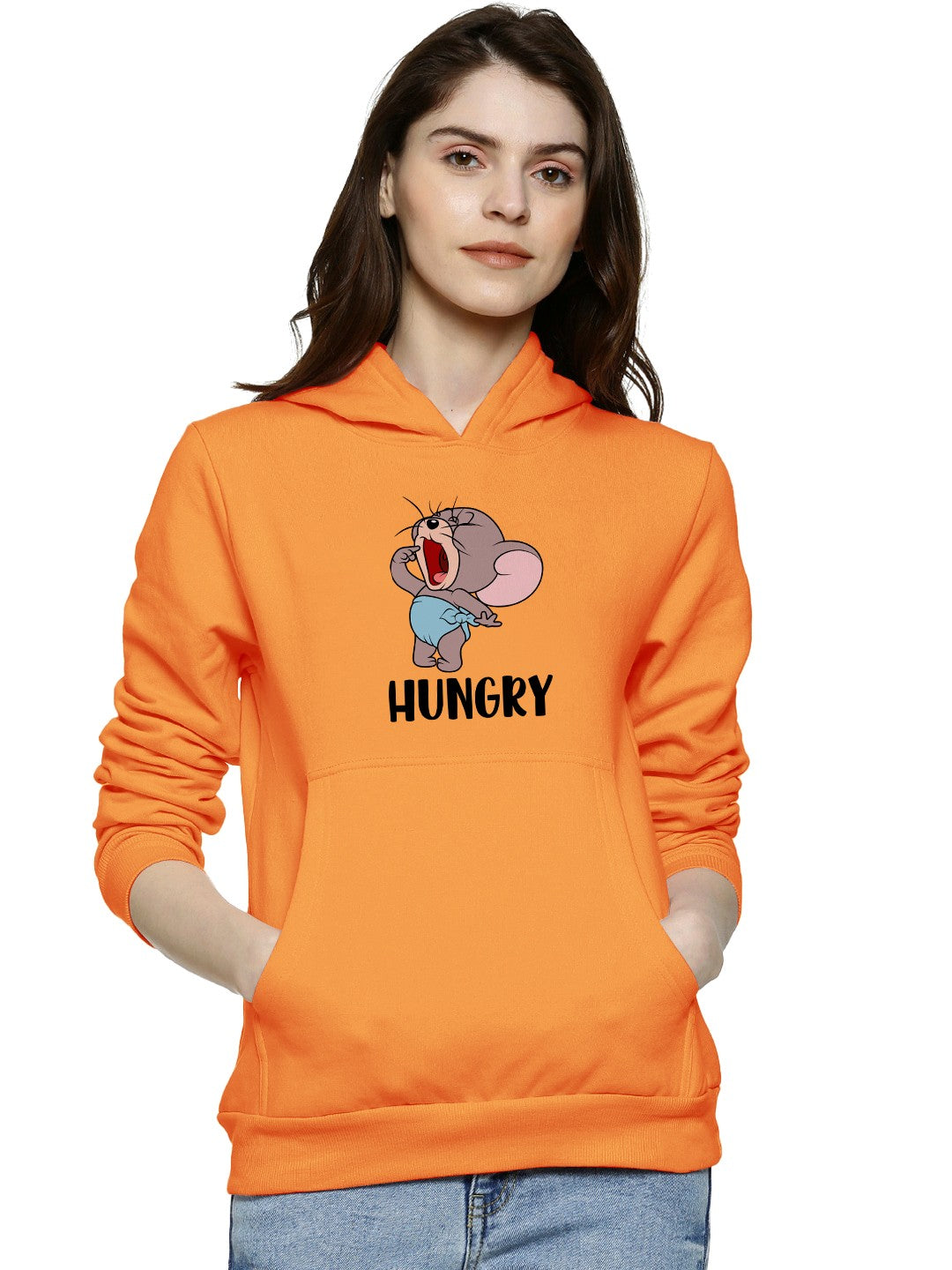 Hungry Jerry Cartoon Printed Premium Quality Hoodies For Women