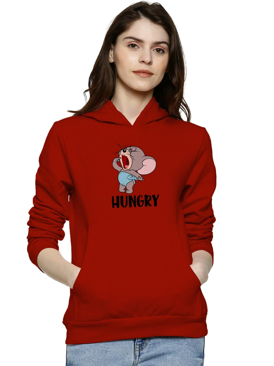 Hungry Jerry Cartoon Printed Premium Quality Hoodies For Women