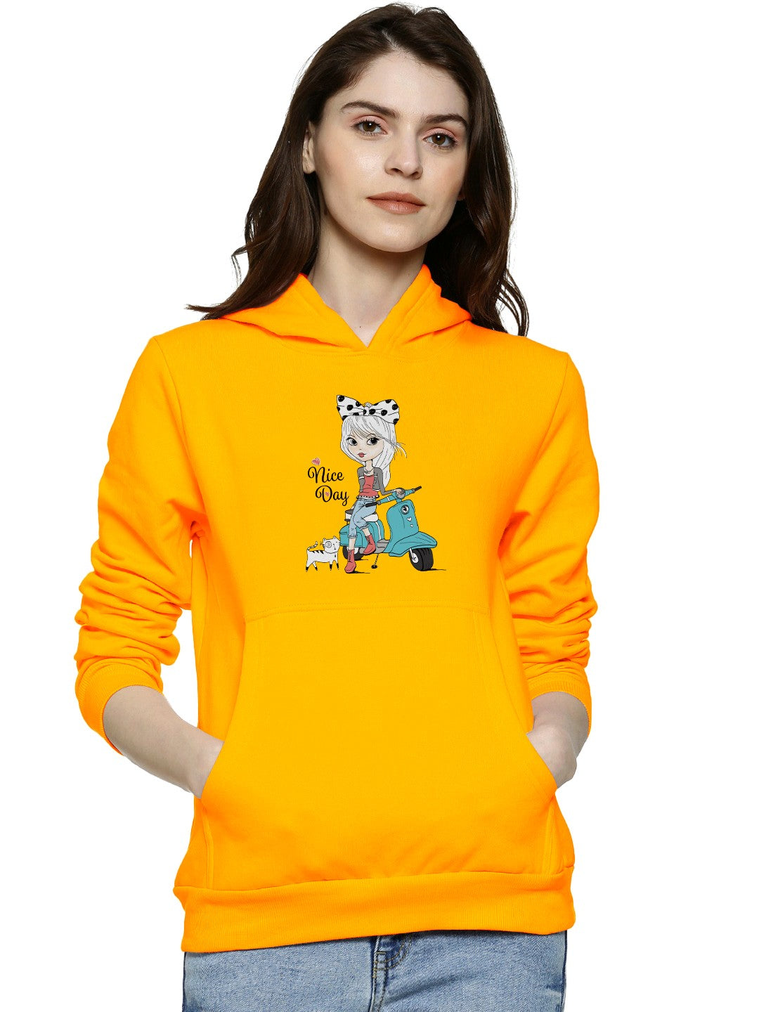 Nice Day Printed Premium Quality Hoodie For Women