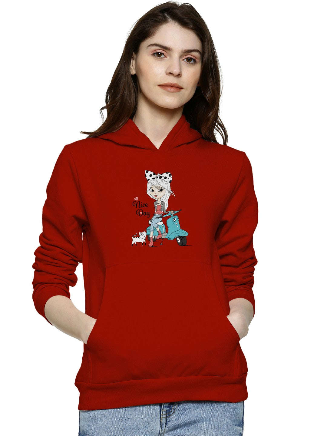 Nice Day Printed Premium Quality Hoodie For Women