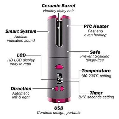 Wirless USB Auto Hair Curler