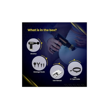 Massage Gun Vibrator With 6 Adjustable Speed for Pain Relief with 4 Heads | Ultra Quiet & Portable Massager