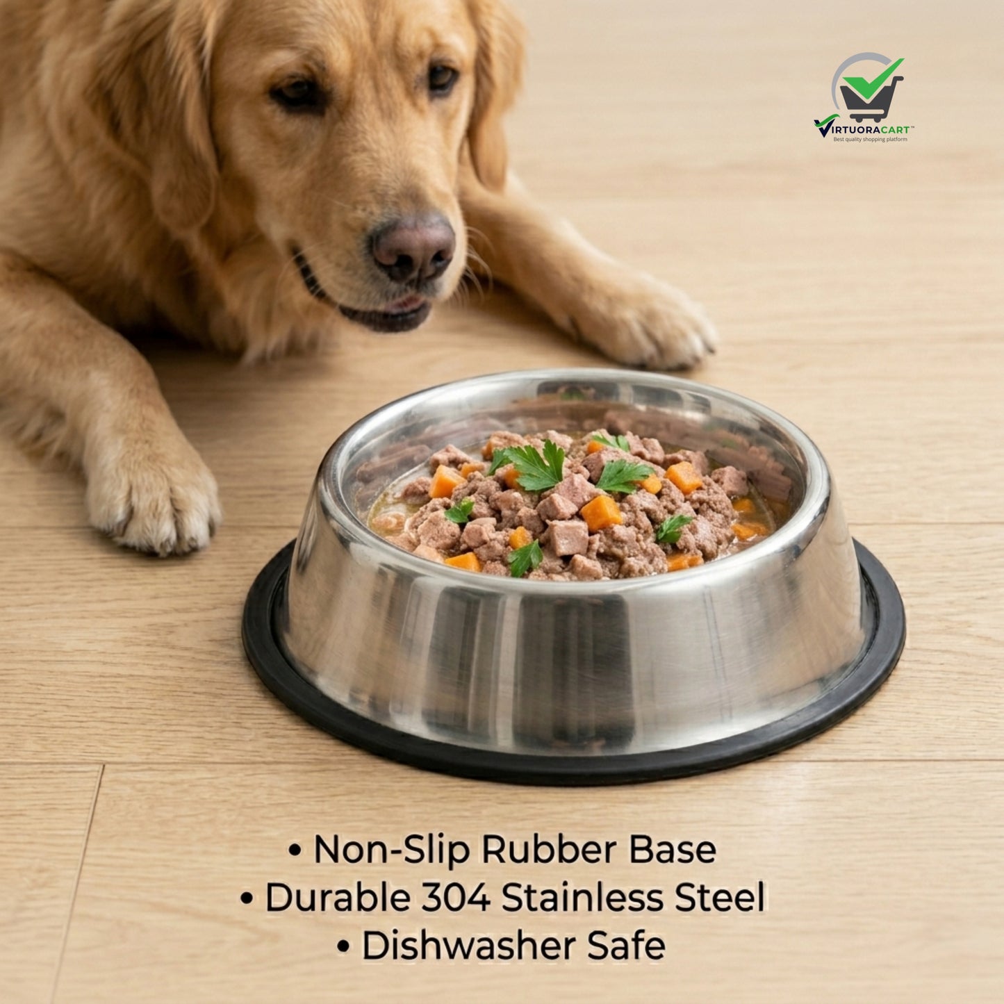 Stainless Steel Feeding Bowls for Pet (Multicolor, 1200 ml)
