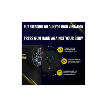 Massage Gun Vibrator With 6 Adjustable Speed for Pain Relief with 4 Heads | Ultra Quiet & Portable Massager