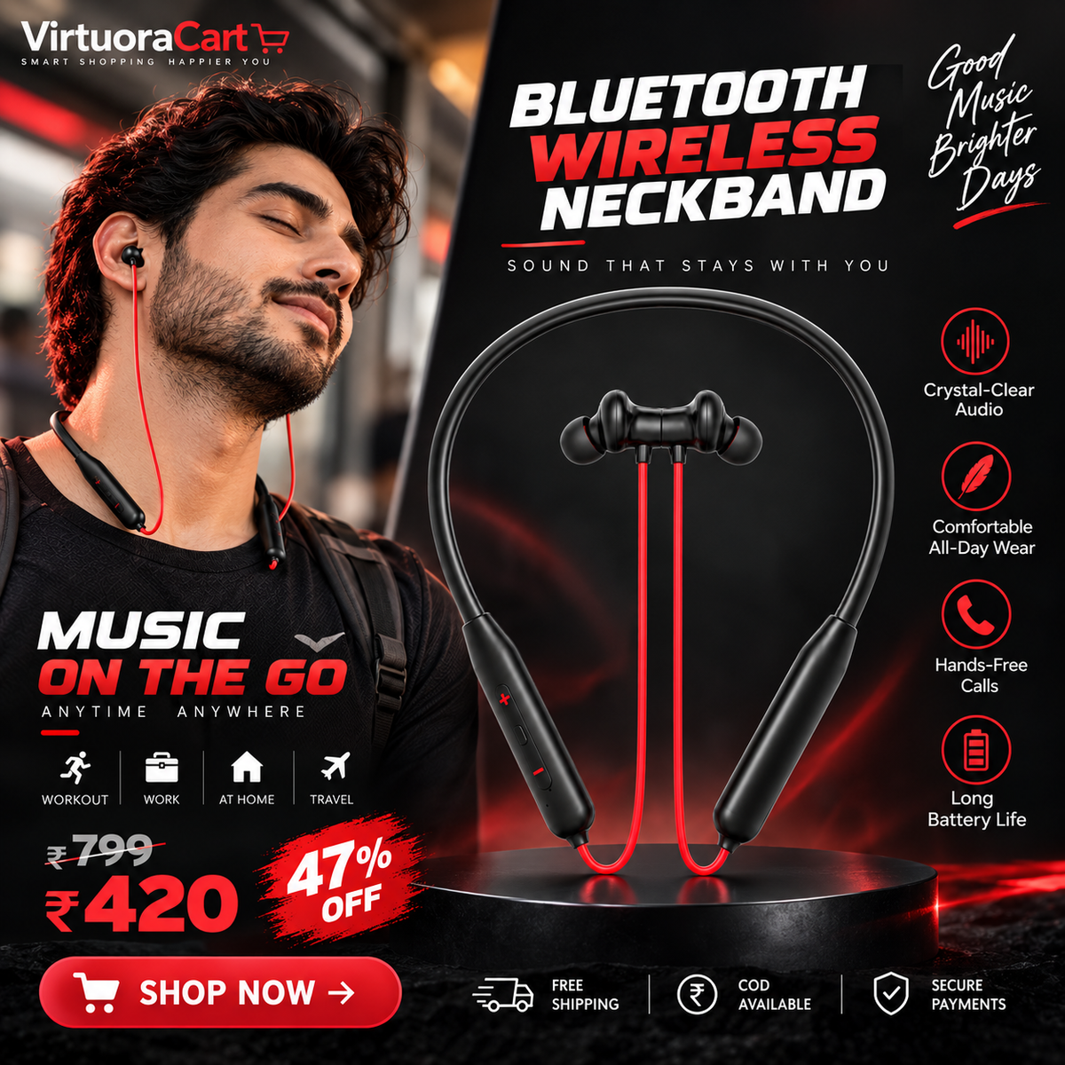 Bluetooth Wireless Neckband