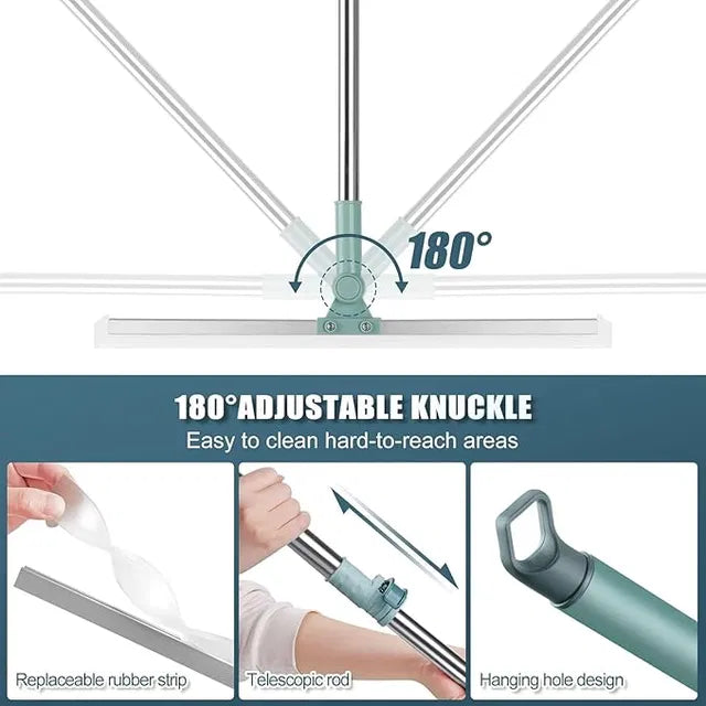 2 in 1 Floor Cleaner Brush Multifunction Magic Broom,Silicone Floor Squeegee Broom