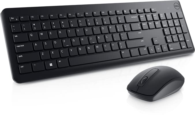 Dell USB Wireless Keyboard and Mouse Set- KM3322W, Anti-Fade & Spill-Resistant Keys, up to 36 Month Battery Life, 3Y Advance Exchange Warranty, Black