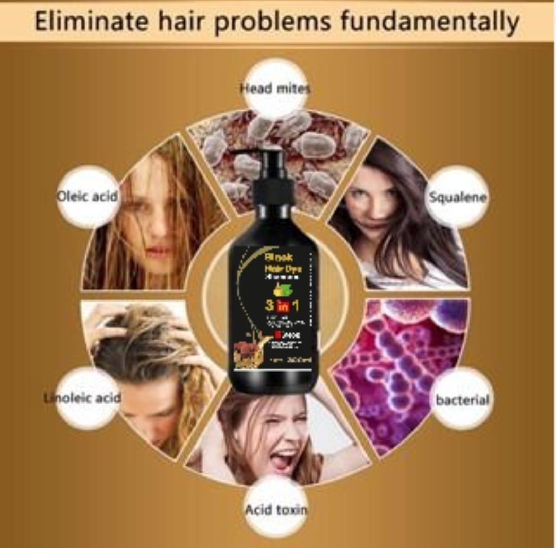 BLOSDREAM Black Hair Shampoo 3 in 1-100ml (Pack of 2)