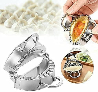 Swadish Momos Maker-Stainless Steel Dumpling Maker | Momos Maker Dough | Press Mold Wrappers Dough | Cutter for Kitchen Making Tools