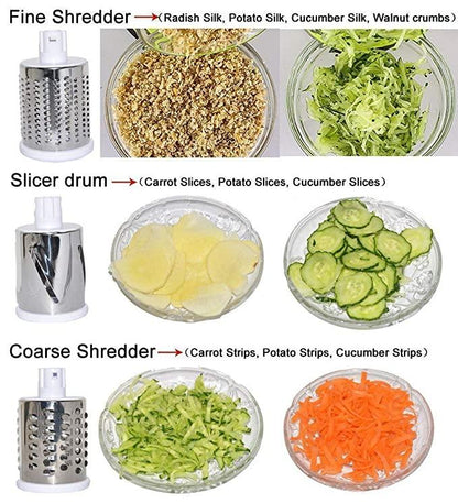 4 in 1 Drum Grater | Shredder | Slicer for Vegetable, Fruit, Chocolate, Dry Fruits, Salad