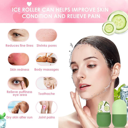 Ice Roller For Face Neck and Body For Puffy Eyes and Glowing and Clear Skin