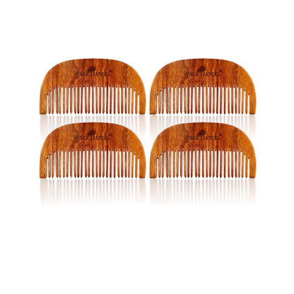 Handcrafted Wooden Beard Comb - Compact & Light Weight Pack Of 4 Combs