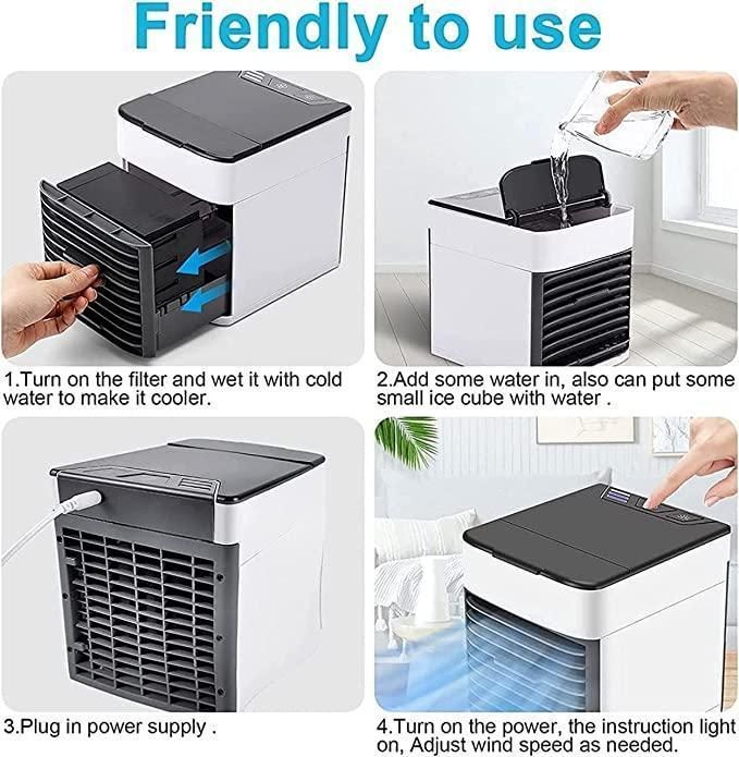 Portable Mini Air Conditioner Small Size 500 ml Water Tank USB Powered
