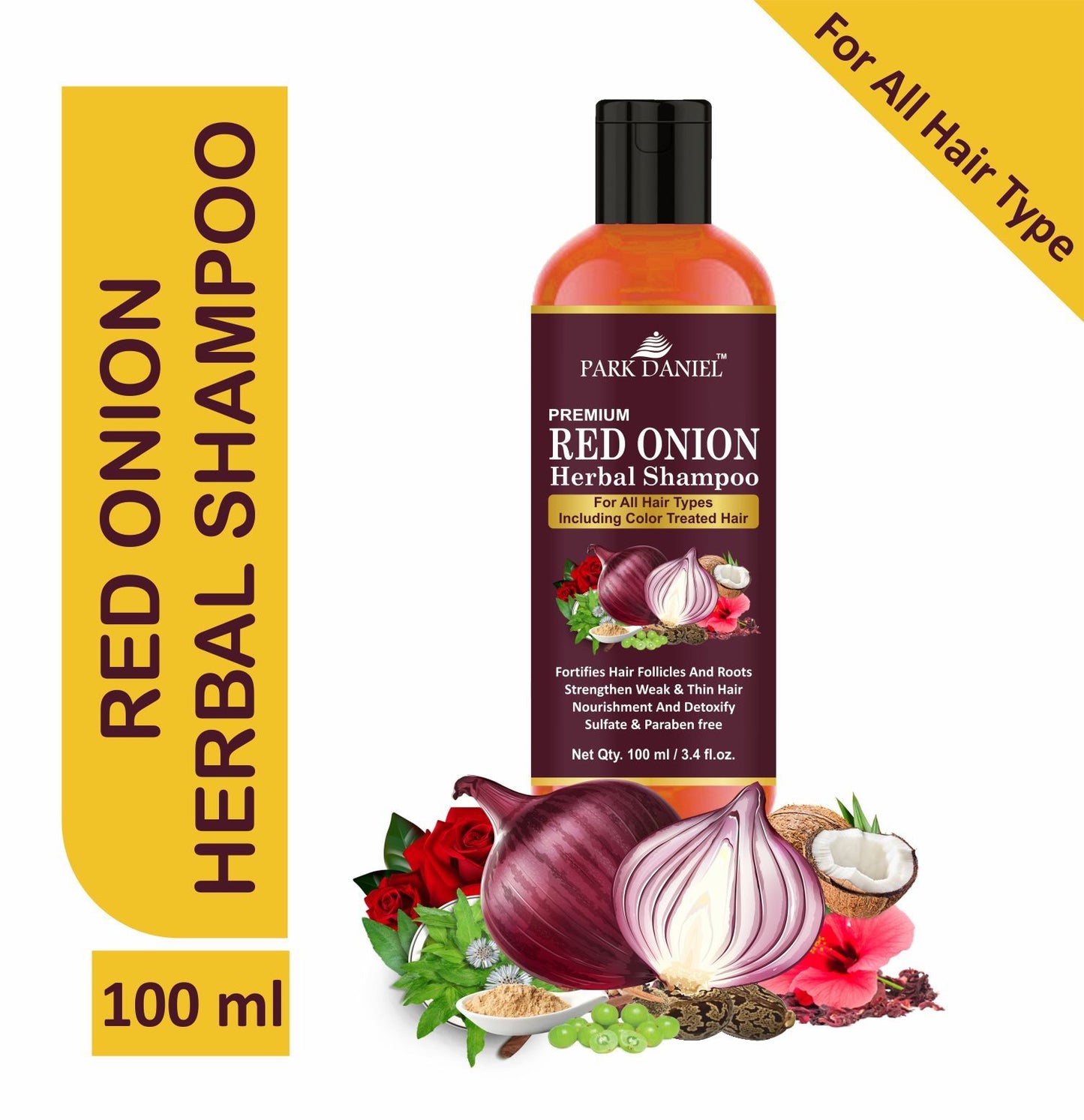 Park Daniel Red Onion Shampoo & Charcoal Keratin Shampoo Combo Pack Of 2 bottle of 100 ml(200 ml)