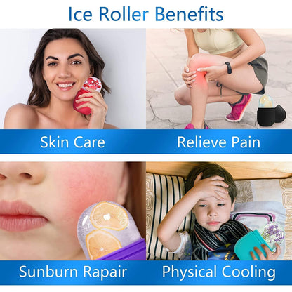 Ice Roller For Face Neck and Body For Puffy Eyes and Glowing and Clear Skin