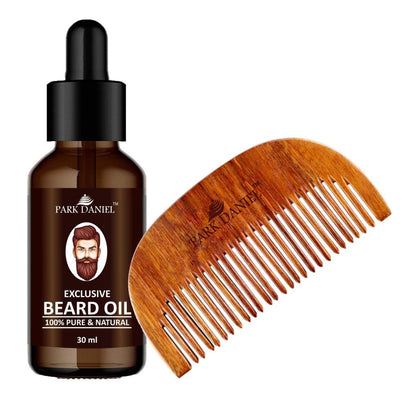 Combo Pack of Beard Oil 30 ml & Handcrafted Wooden Beard Comb (1 Pc.)