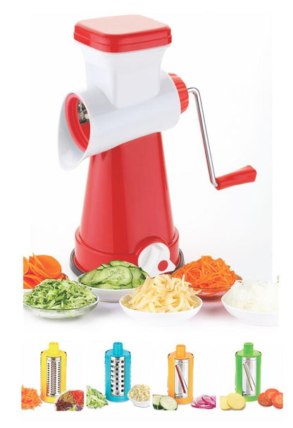 4 in 1 Drum Grater | Shredder | Slicer for Vegetable, Fruit, Chocolate, Dry Fruits, Salad