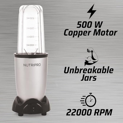 NutriPro Juicer Mixer Grinder - Smoothie Maker - 500 Watts (3 Jars 2 Blades)