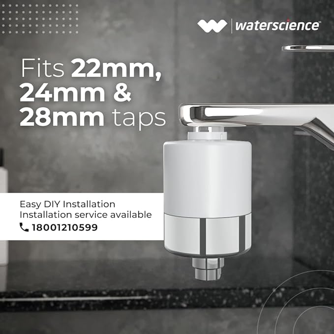 WaterScience CLEO Shower and Tap Filter for Hard Water | Water Softener for Bathroom | Hard Water Filter