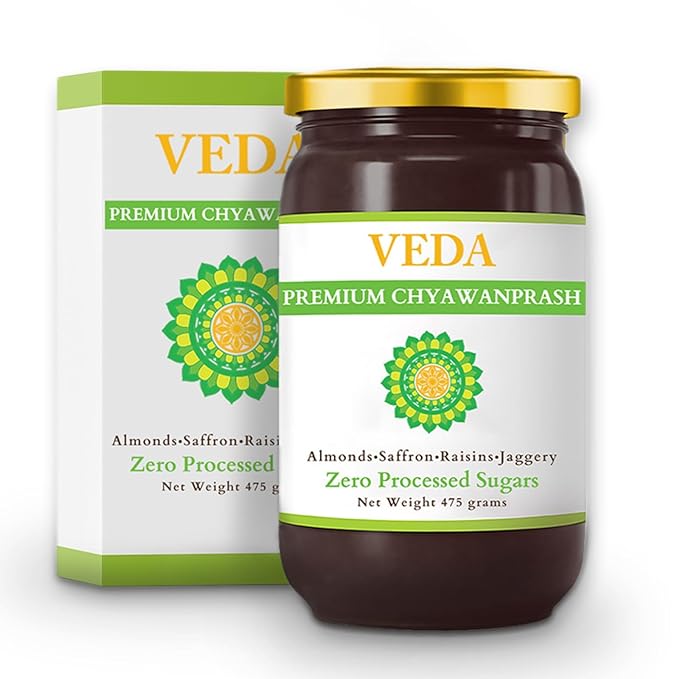 Veda Premium Chyawanprash - Jaggery Based Sugar Free Chyawanprash | 475 Gms | Enriched with Almonds & Saffron