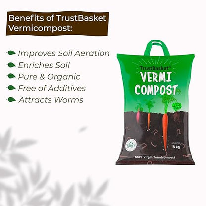 TrustBasket Organic Vermicompost Fertilizer Manure For Plants 5 Kg