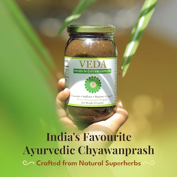 Veda Premium Chyawanprash - Jaggery Based Sugar Free Chyawanprash | 475 Gms | Enriched with Almonds & Saffron