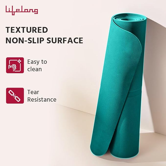 Lifelong LLYM93 Yoga mat for Women & Men EVA Material 4mm Sea Green Anti Slip for Gym Workout