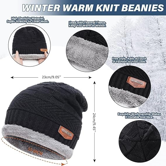 Fitness Mantra® Winter Woolen Beanie Cap & Muffler for Men & Women| Beanie Cap| Winter Clothing Set| Woolen Topaa| Winter Cap| Head & Neck Warmer| 1 Set|