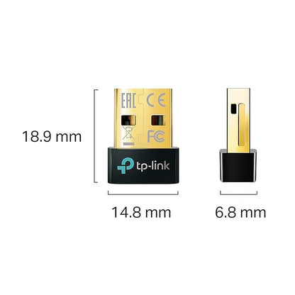 TP-Link USB Bluetooth Adapter for PC, 5.0 Bluetooth Dongle Receiver (UB500) Supports Windows 11/10/8.1/7 for Desktop, Laptop, Mouse, Keyboard, Printers, Headsets, Speakers, PS4/ Xbox Controllers