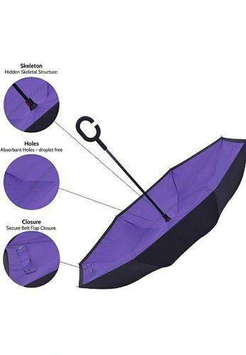 Double Layer Strong Waterproof Umbrella with C- Shape Handle