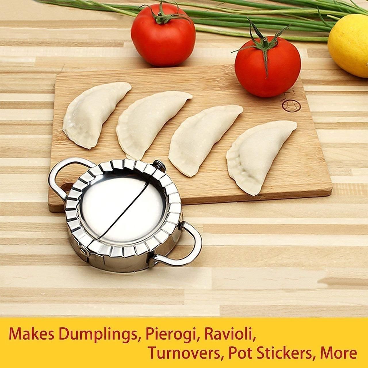 Swadish Momos Maker-Stainless Steel Dumpling Maker | Momos Maker Dough | Press Mold Wrappers Dough | Cutter for Kitchen Making Tools