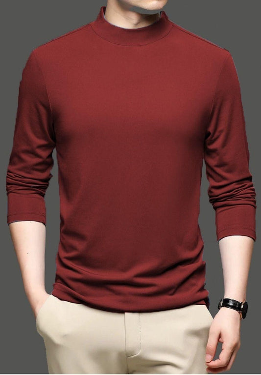 Clafoutis Polyester Solid Full Sleeves Mens Stylish Neck T-Shirt