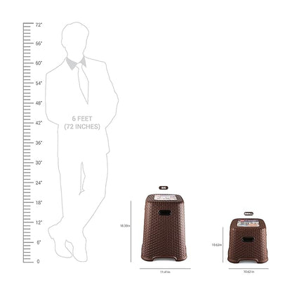 CELLO Classic Perfect Posture Plastic Stool, Small, Brown