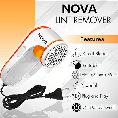 Nova Lint Remover for Clothes - Fabric Shaver Tint and Dust Remover | 1 Year Warranty |