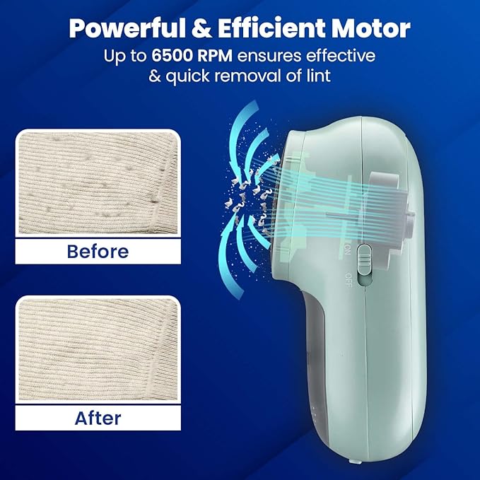 AGARO LR2007 Lint Remover, Rechargeable, for Woolen Sweaters, Blankets, Jackets, Burr Remover, Pill Remover From Carpets, Curtains