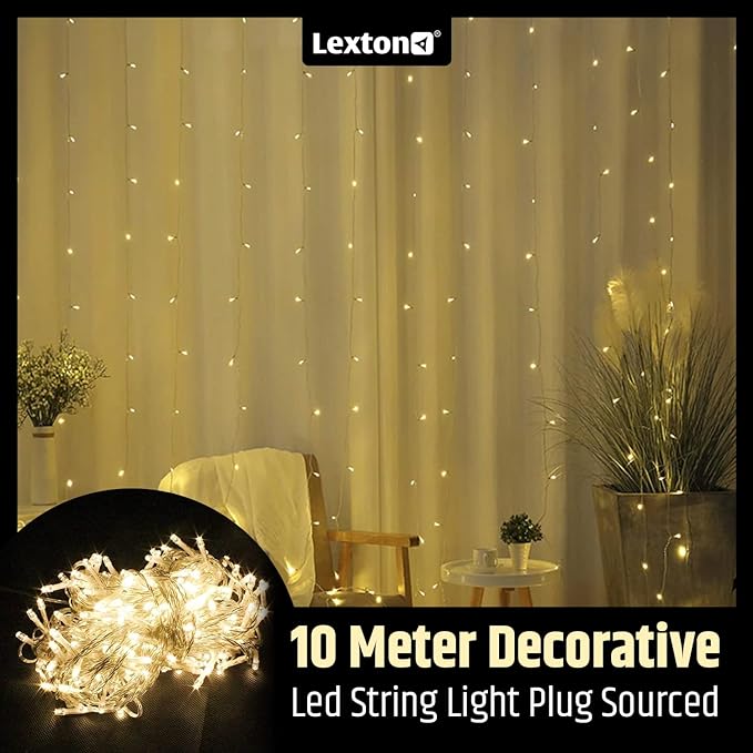 Lexton 40 Feet LED Decorative String Light |for Indoor & Outdoor Decorations (Warm White, Pack of 1), standard (Lex-String/40Feet)(Plastic)