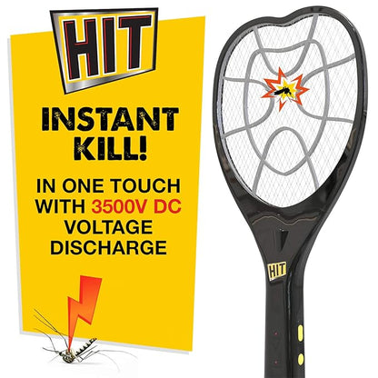 HIT Anti Mosquito Racquet Rechargeable Insect Killer Bat with LED Light, Black