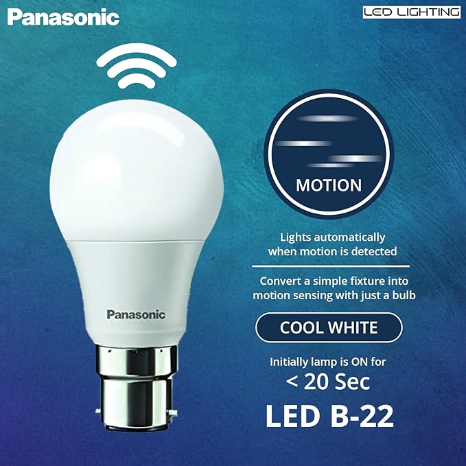 Panasonic 9W Motion Sensor Bulb | 9 Watt Radar LED Bulb for Home | B22 Motion LED Bulb 9W (PBUM28097-PK1)