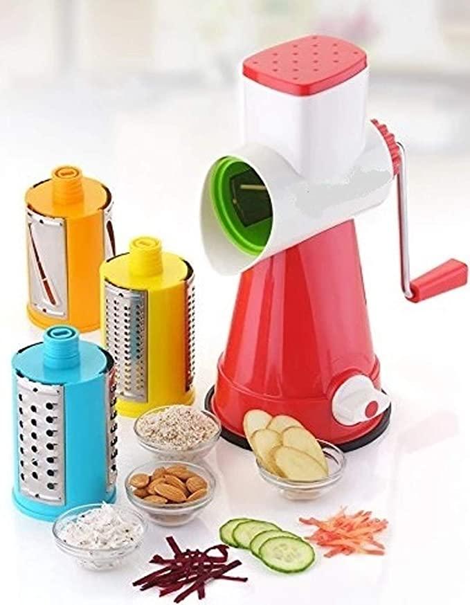 4 in 1 Drum Grater | Shredder | Slicer for Vegetable, Fruit, Chocolate, Dry Fruits, Salad