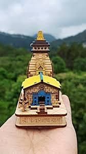 Kedarnath Temple in Wood Color 3D Model Mandir Statue 4 inch